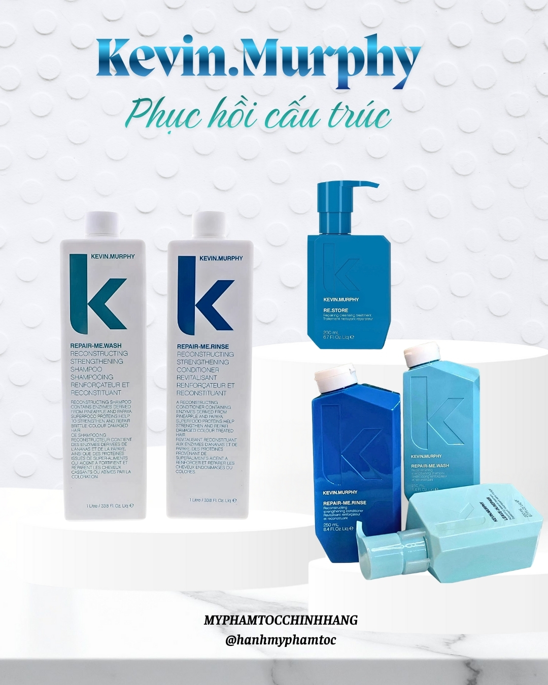 Dầu gội & dầu xả phục hồi tóc hư tổn KEVIN.MURPHY REPAIR-ME 250ml 1000ml