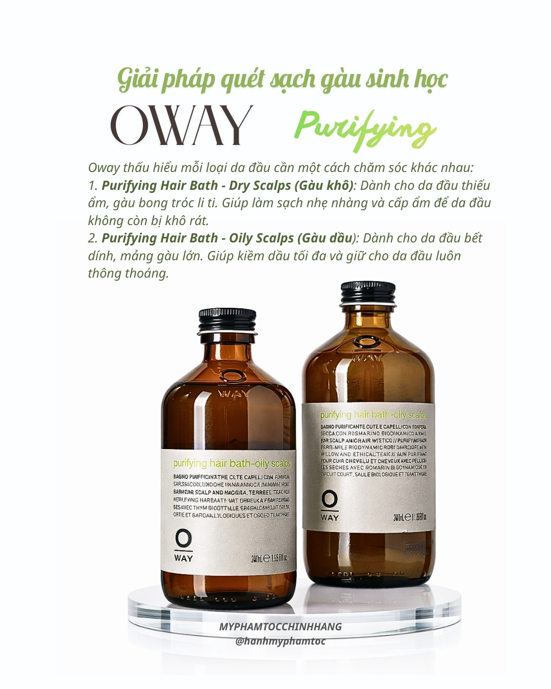 Dầu Gội Trị Gàu Cho Da Đầu Khô Oway Purifying Hair Bath for Dry Scalps