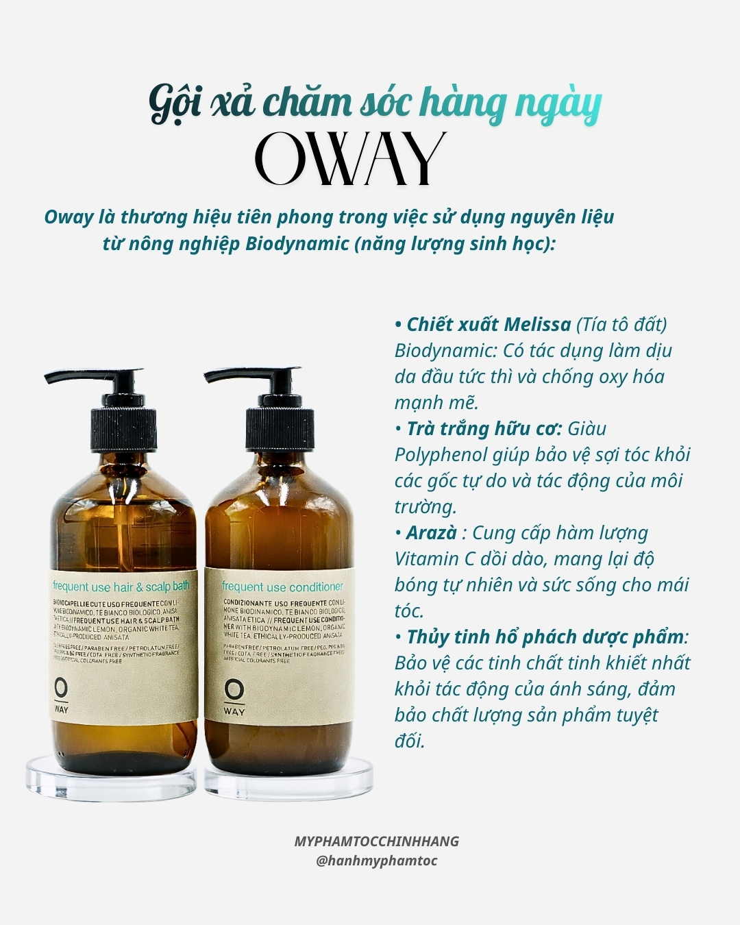 Dầu Gội & Dầu Xả Hằng Ngày Oway daily Frequent Use Hair & Scalp Bath + Oway Frequent Use Conditioner