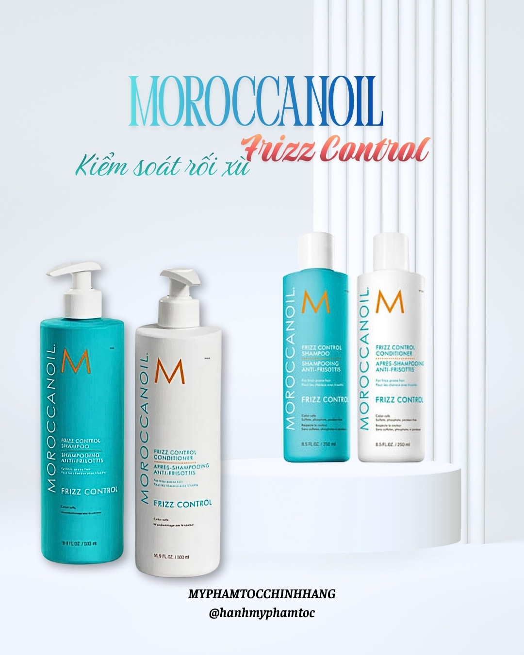 Dầu Gội, Dầu Xả Moroccanoil Suôn Mượt Kiểm Soát Xù Frizz Control Shampoo, Conditioner