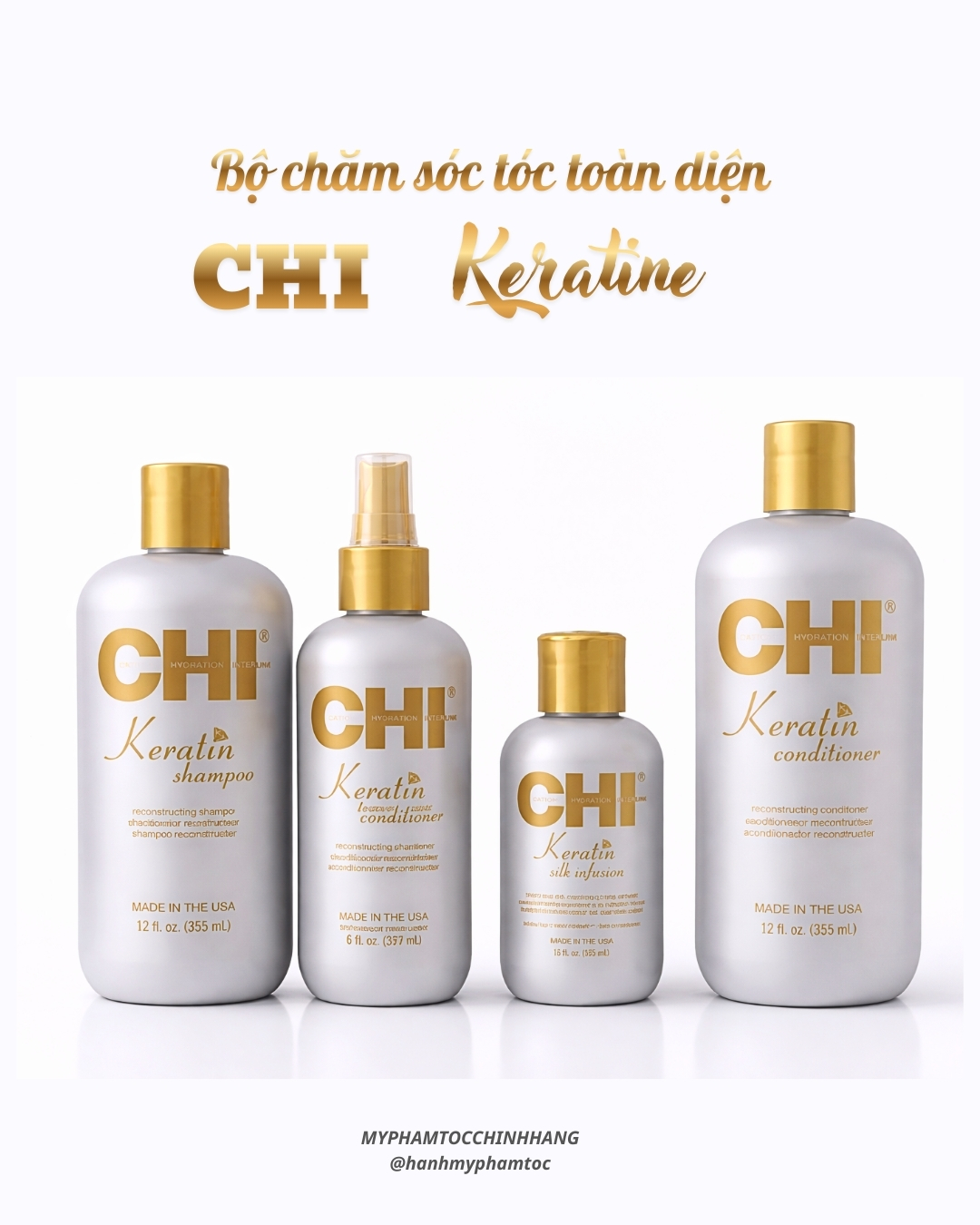 Dầu gội xả phục hồi CHI Keratin (CHI Keratin Reconstructing Shampoo & Conditioner) 355ml 946ml