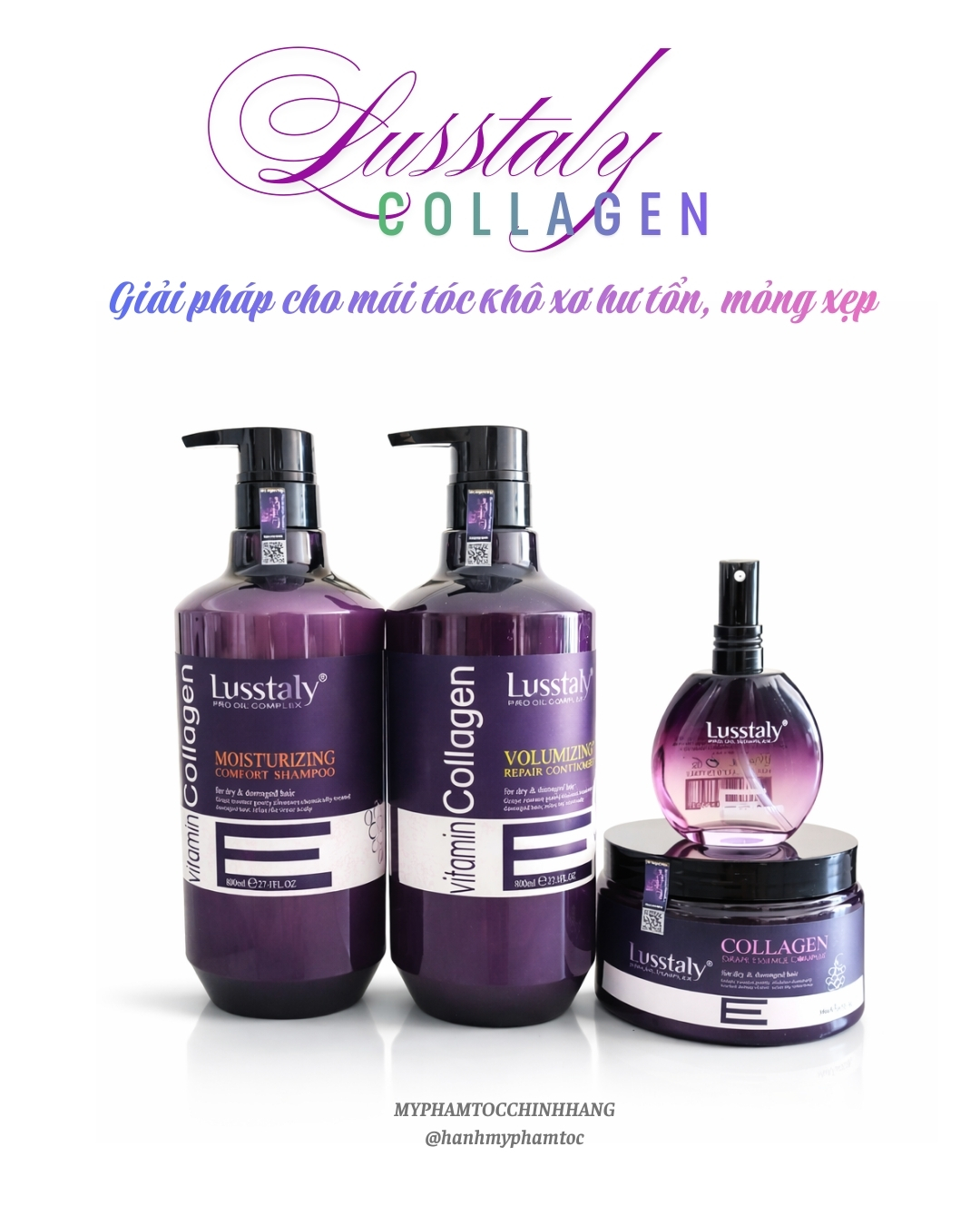 DẦU GỘI XẢ LUSSTALY COLLAGEN E 800ML