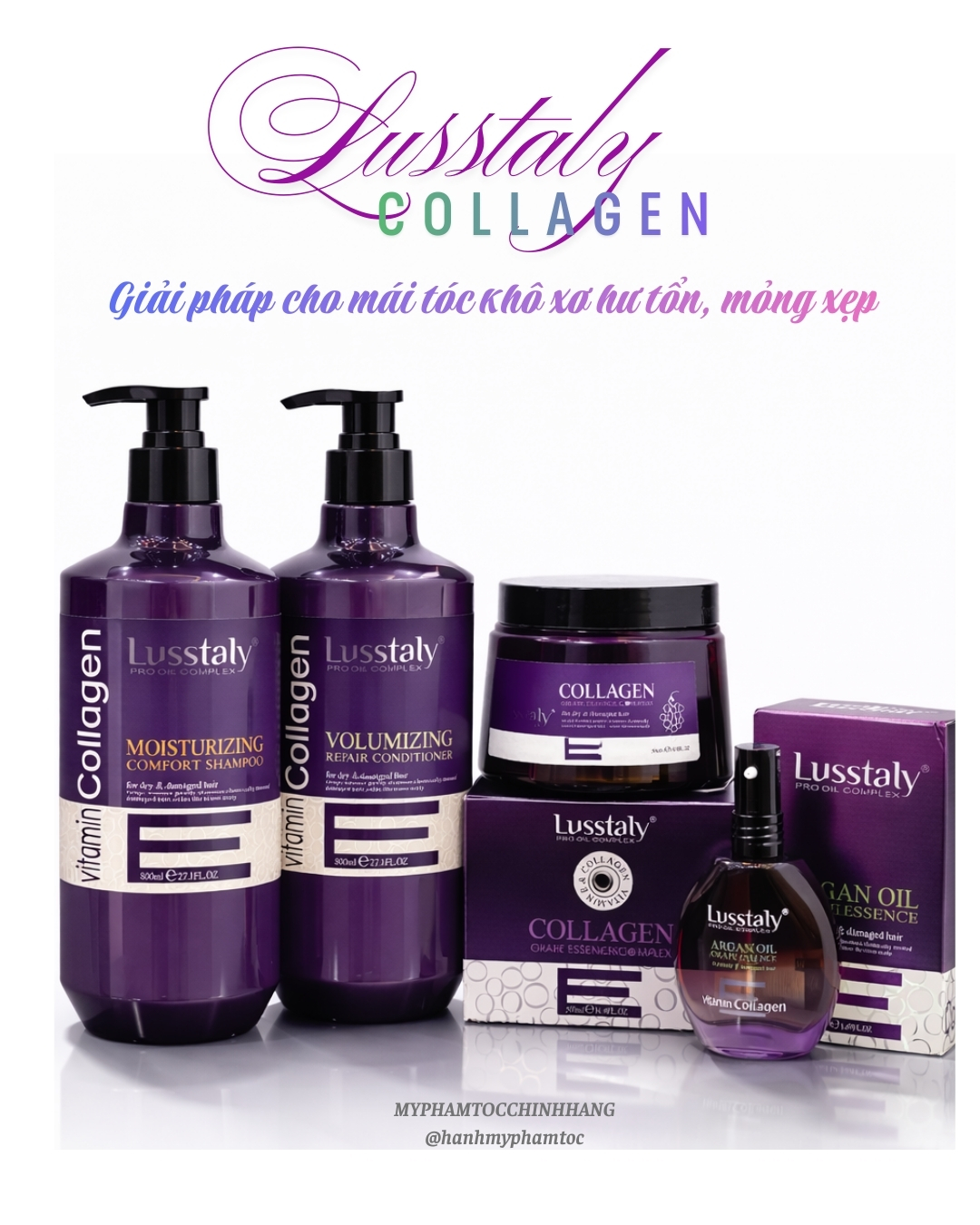 DẦU GỘI XẢ LUSSTALY COLLAGEN E 800ML