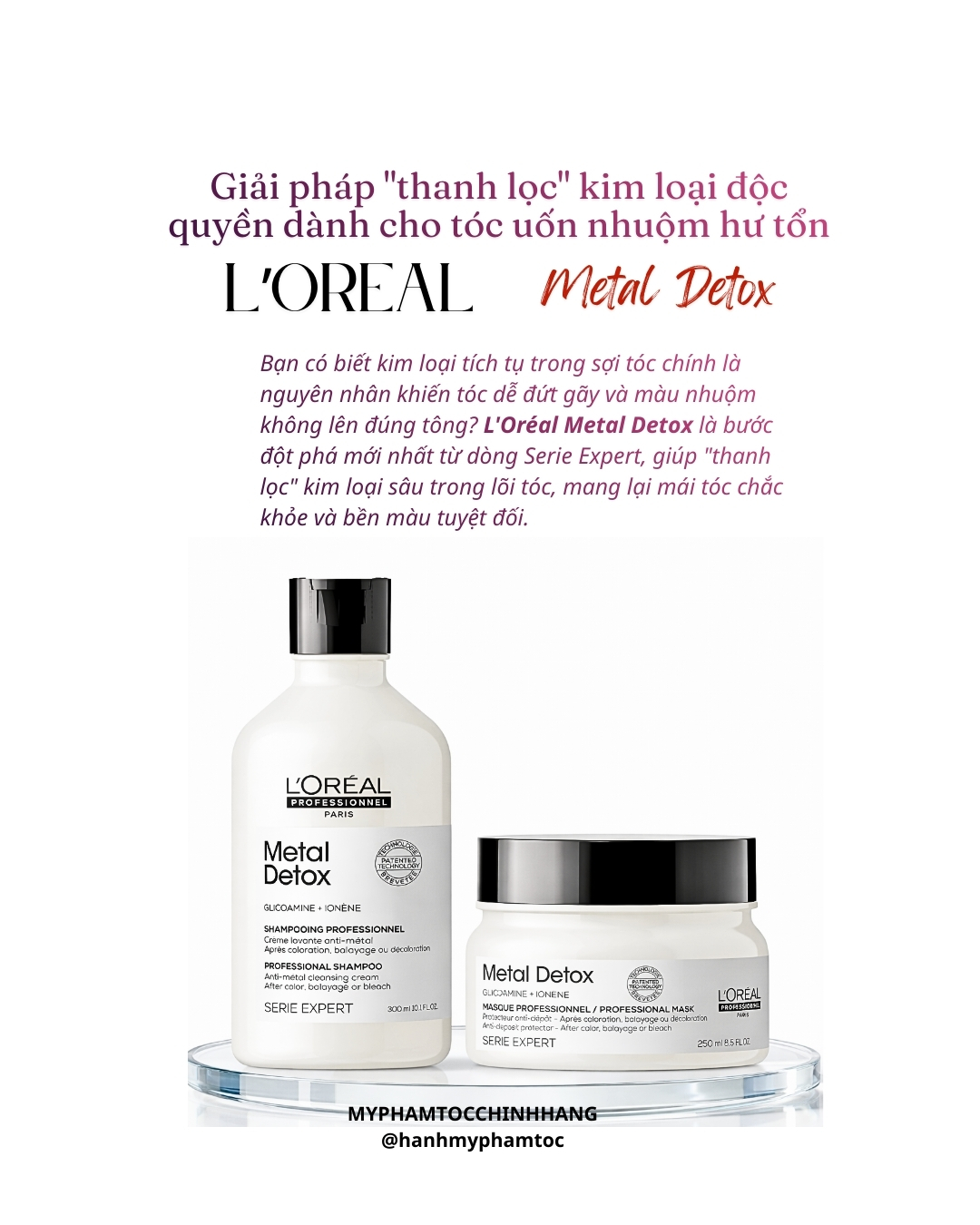 Dầu Gội Và Dầu Hấp L'oreal Metal DX Thải Độc Kim Loại Cho tóc nhuộm 300ML - 250ML - 1500ml - 500ml