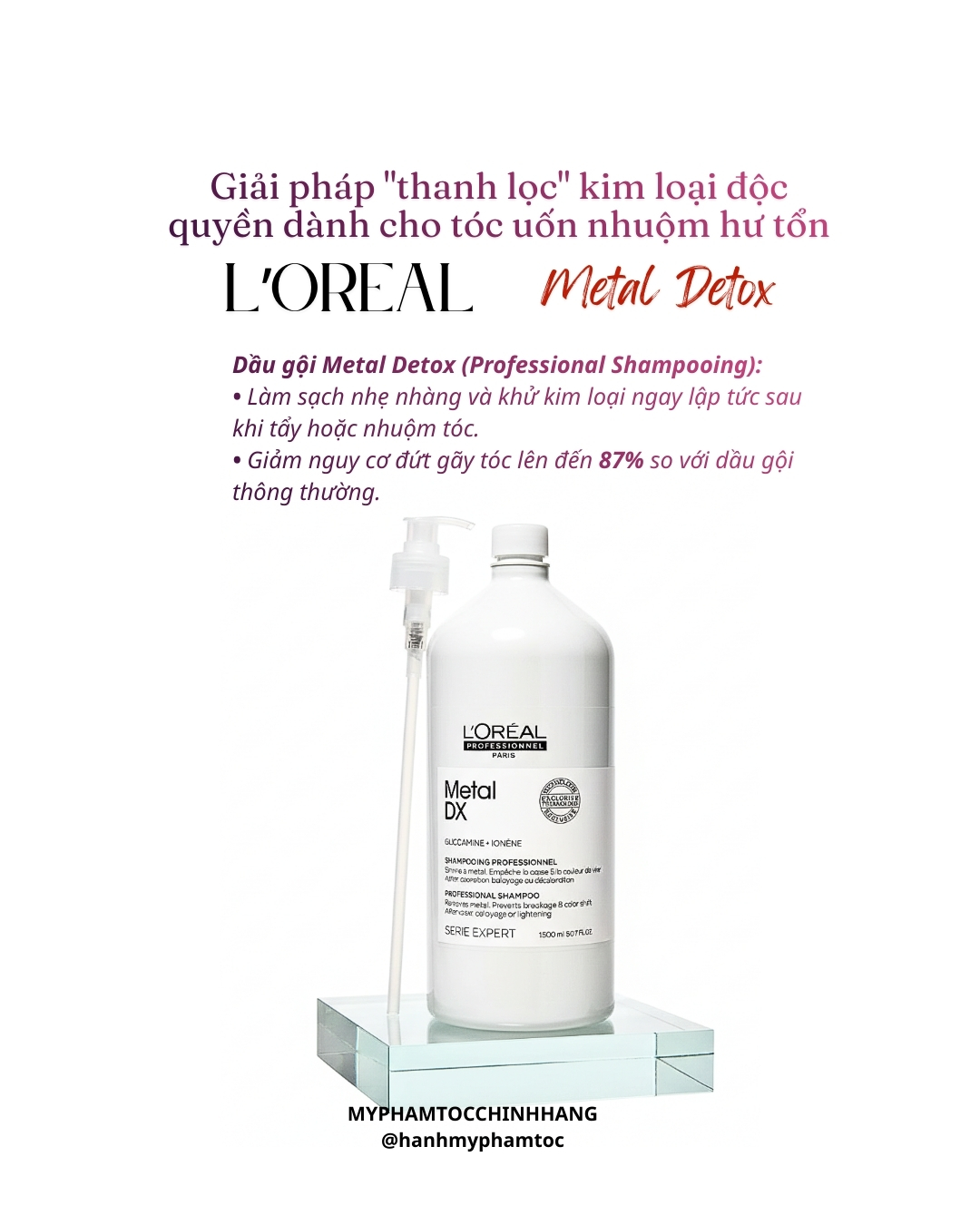 Dầu Gội Và Dầu Hấp L'oreal Metal DX Thải Độc Kim Loại Cho tóc nhuộm 300ML - 250ML - 1500ml - 500ml
