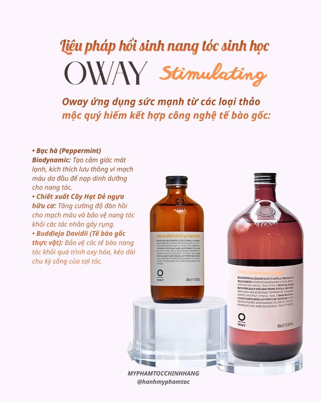 Dầu Gội Chống Rụng Tóc OWAY Micro-Stimulating Hair Bath 240ml/ 950ml