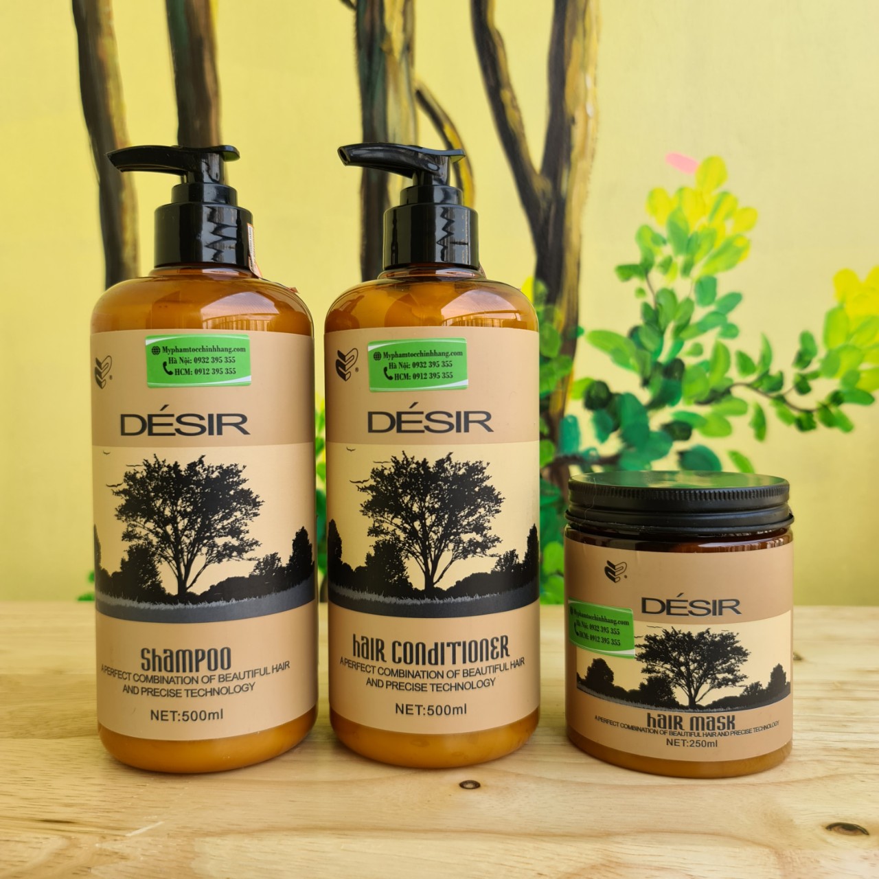 Dầu gội và dầu xả Desir Argan siêu mượt 500ml