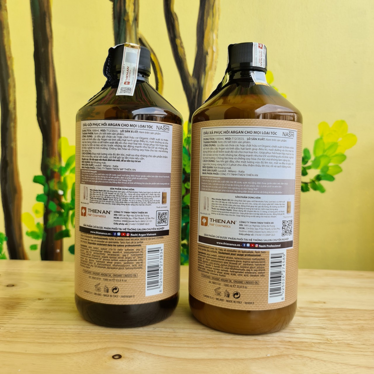 DẦU GỘI XẢ NASHI ARGAN DƯỠNG ẨM PHỤC HỒI 200ML -  500ML- 1000ML