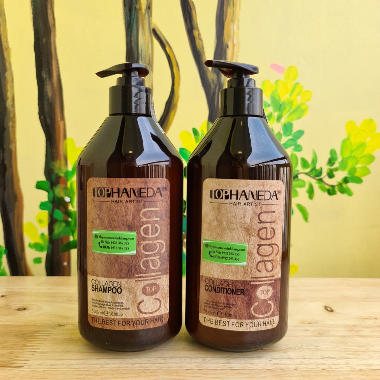 Dầu Gội Xả Top Haneda Collagen Shampoo & Conditioner 500ml - 785ml