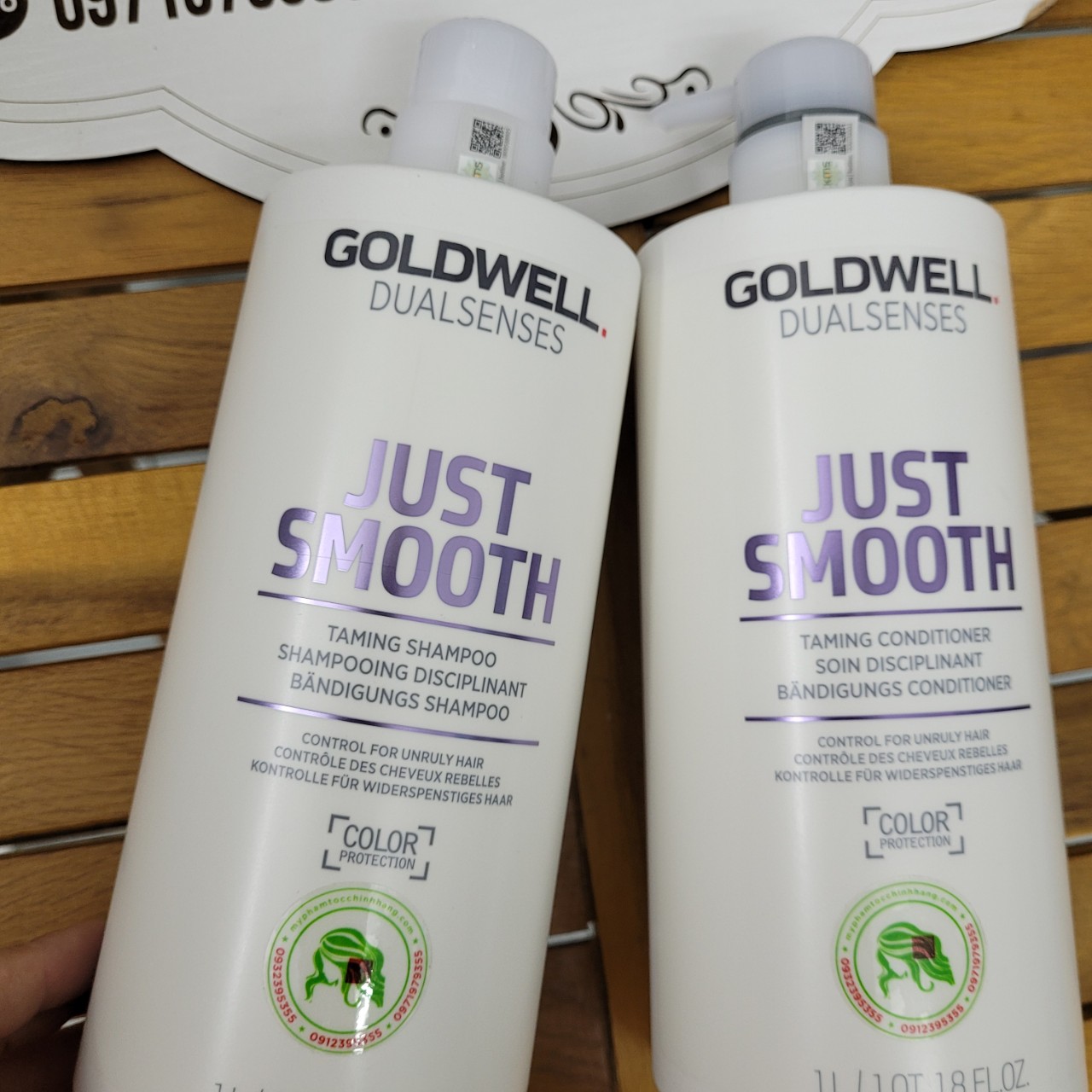 Dầu gội & xả Goldwell làm mượt tóc Dualsenses Just Smooth taming Shampoo & Conditioner