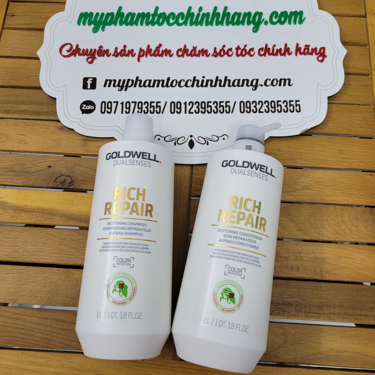 Dầu gội & xả phục hồi tóc hư tổn Goldwell Dualsenses Rich Repair Restoring Shampoo & Conditioner