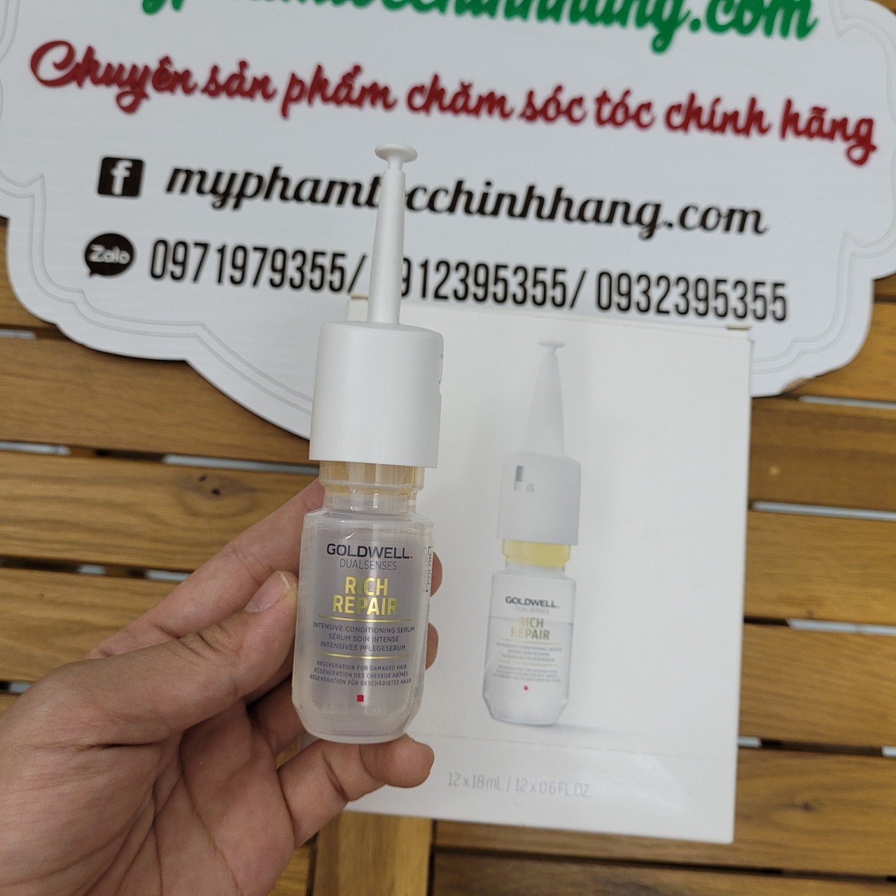 Huyết thanh dưỡng tóc chuyên sâu Goldwell Dualsenses Rich Repair 18ml (Goldwell Dualsenses Rich Repair Intensive Conditioning Serum)