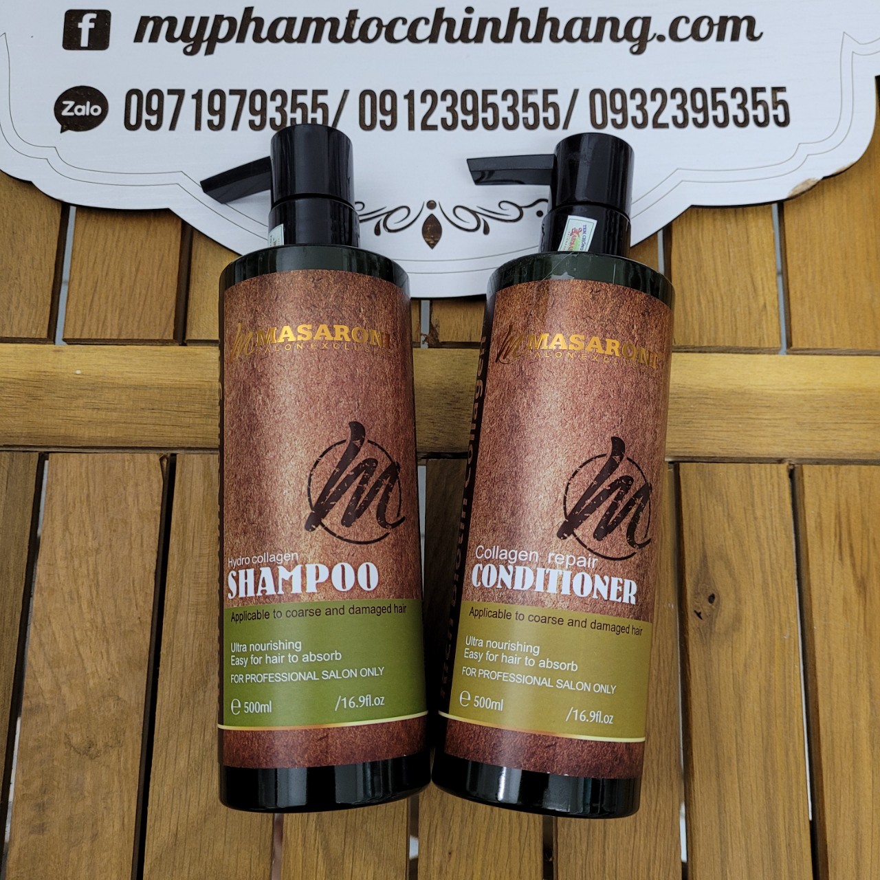 Dầu Gội và Dầu Xả Masaroni Rich Biotin Collagen 500ml 800ml