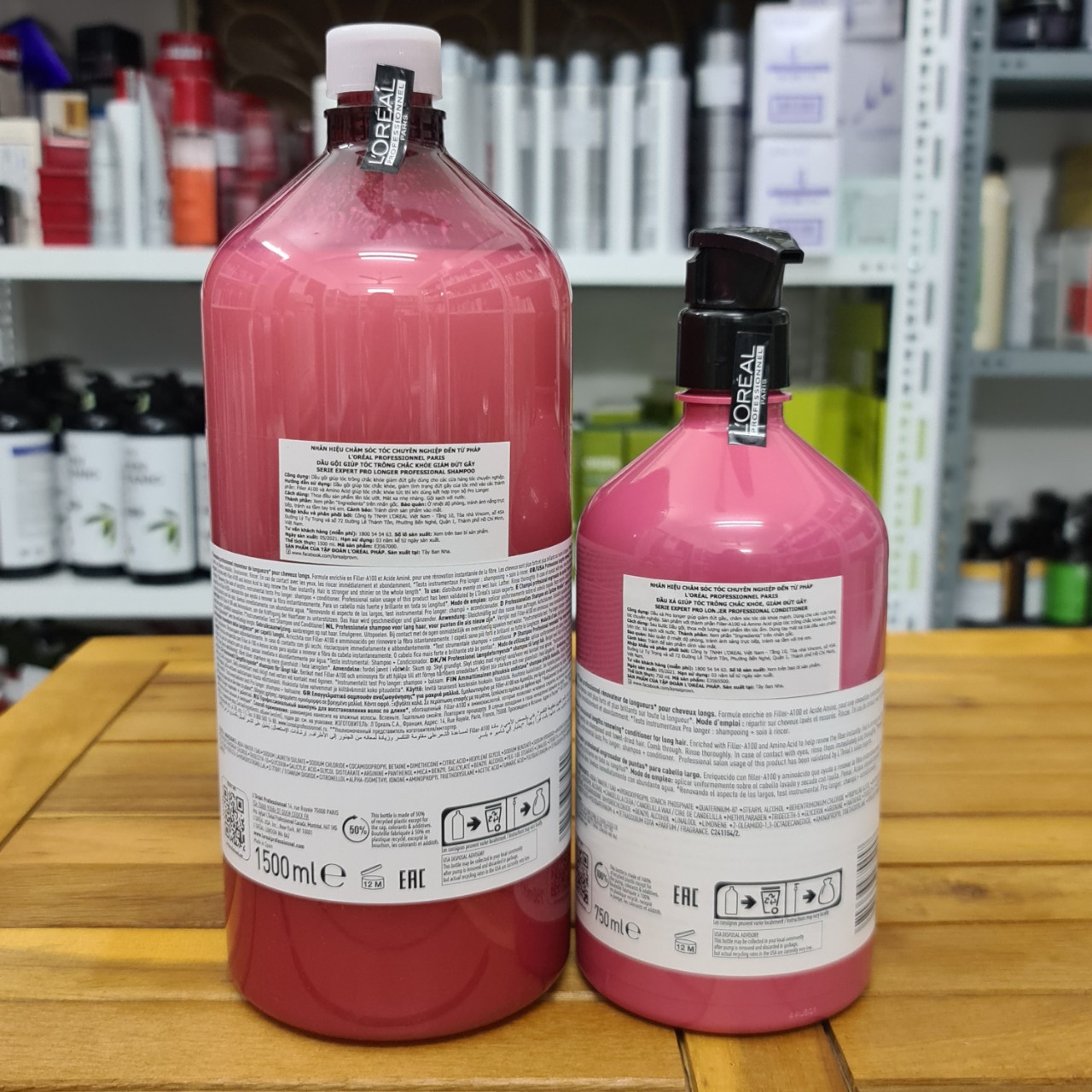Bộ dầu gội – xả tóc L'Oréal Professionnel Pro Longer dành cho tóc dài yếu, ngọn tóc mảnh và dễ gãy: