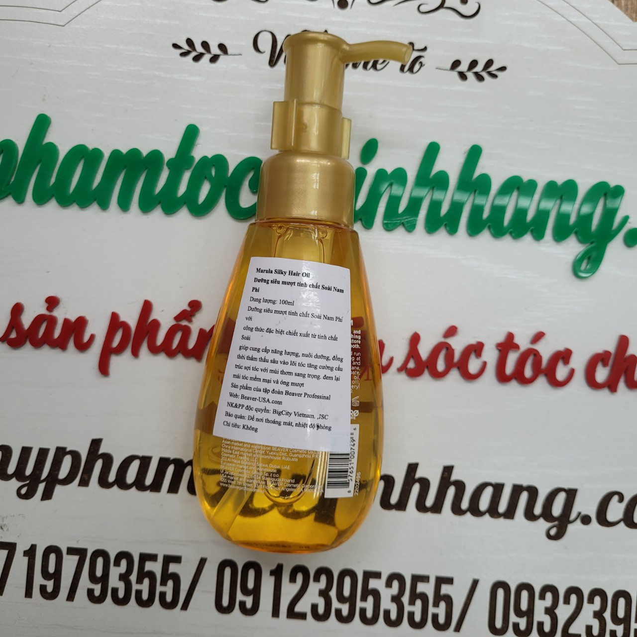 TINH DẦU BEAVER DƯỠNG TÓC SIÊU MƯỢT TINH CHẤT XOÀI NAM PHI - MARULA SILKY HAIR OIL 100ML