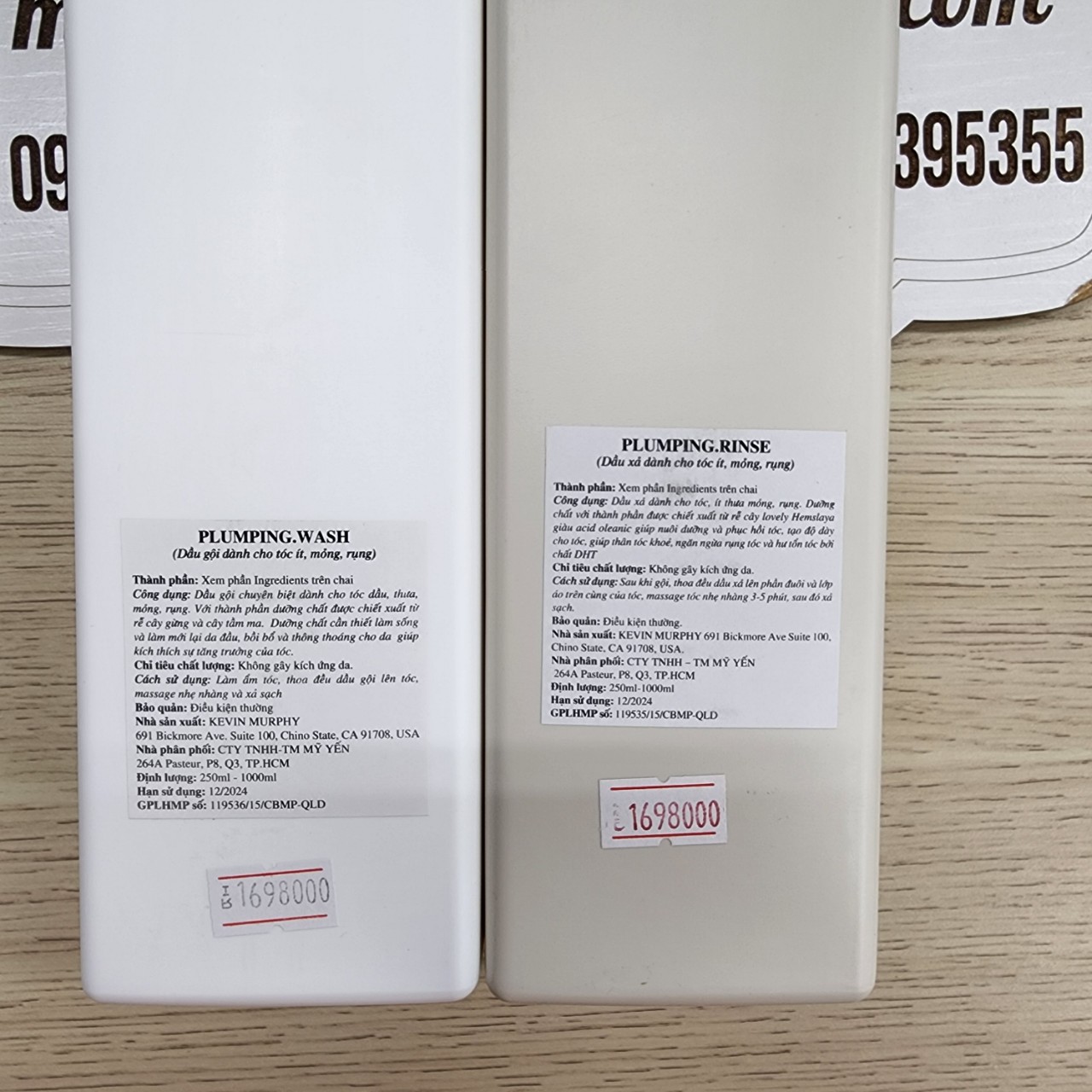 Dầu Gội và dầu xả Làm Dày Tóc Kevin Murphy Plumping 250ml/ 1000ml