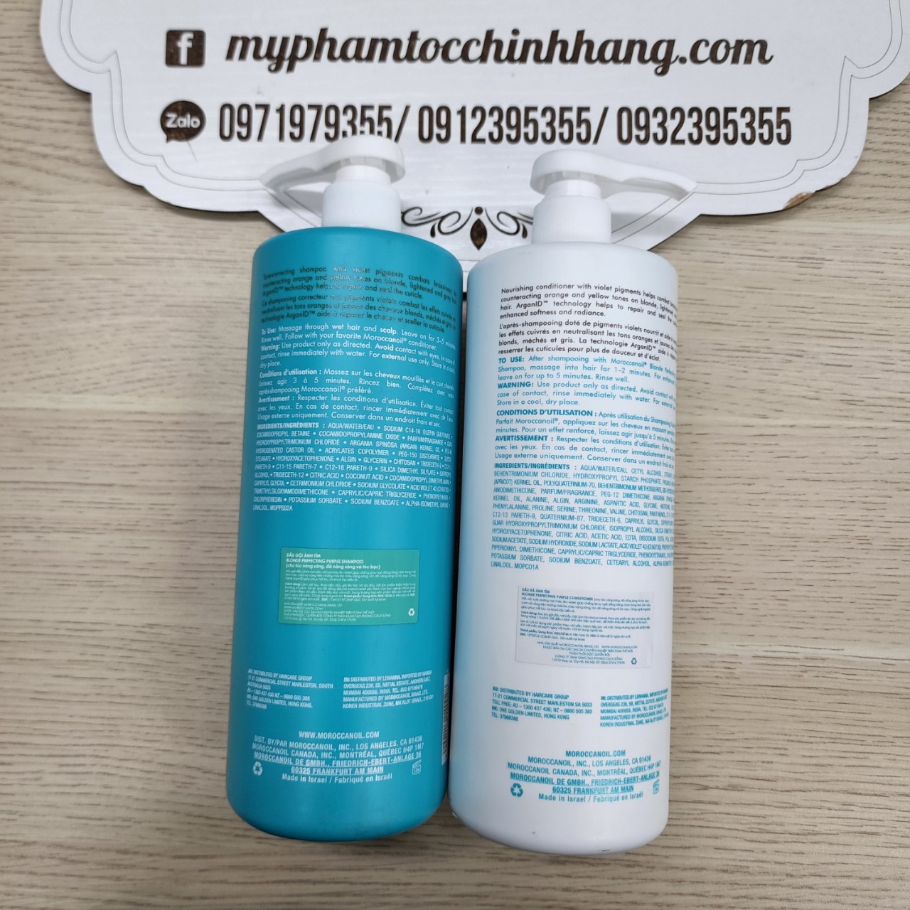 DẦU GỘI XẢ MOROCCANOIL TÍM KHỬ VÀNG BLONDE PERFECTING PURPLE SHAMPOO 1000ML - 200ml