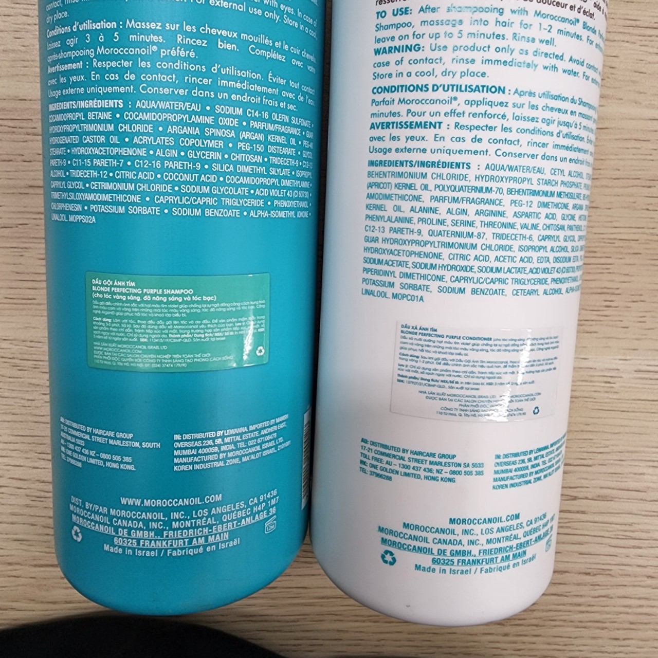 DẦU GỘI XẢ MOROCCANOIL TÍM KHỬ VÀNG BLONDE PERFECTING PURPLE SHAMPOO 1000ML - 200ml