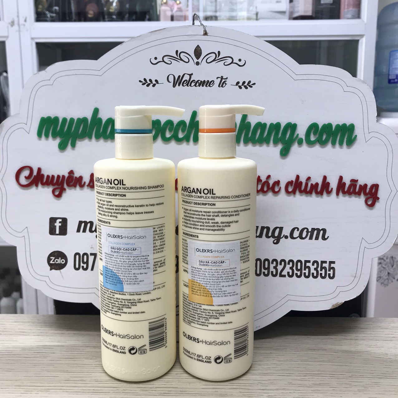 Cặp dầu gội xả Olexrs Argan Oil Collagen Hair Salon 500ml 960ml