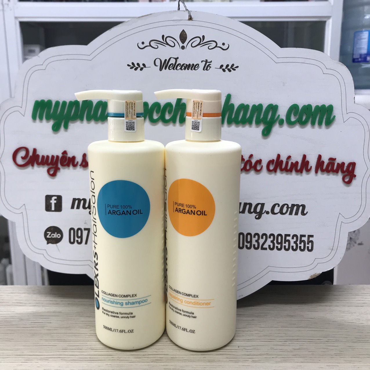 Cặp dầu gội xả Olexrs Argan Oil Collagen Hair Salon 500ml 960ml