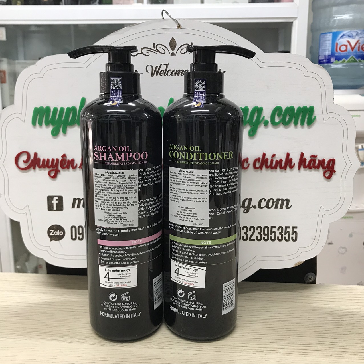 Gội xả Avatino Tinh Dầu Argan Phục Hồi Bổ Sung Dưỡng Chất Cho Tóc 800ml