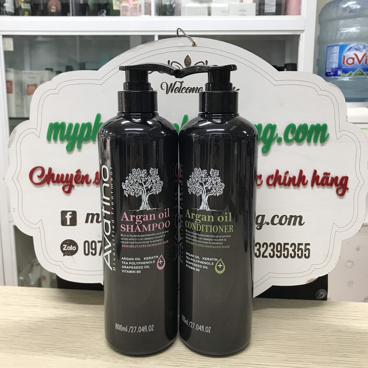 Dầu Gội xả Avatino Tinh Dầu Argan Phục Hồi Bổ Sung Dưỡng Chất Cho Tóc (Avatino Argan Oil Shampoo & Conditioner) 500ml 800ml