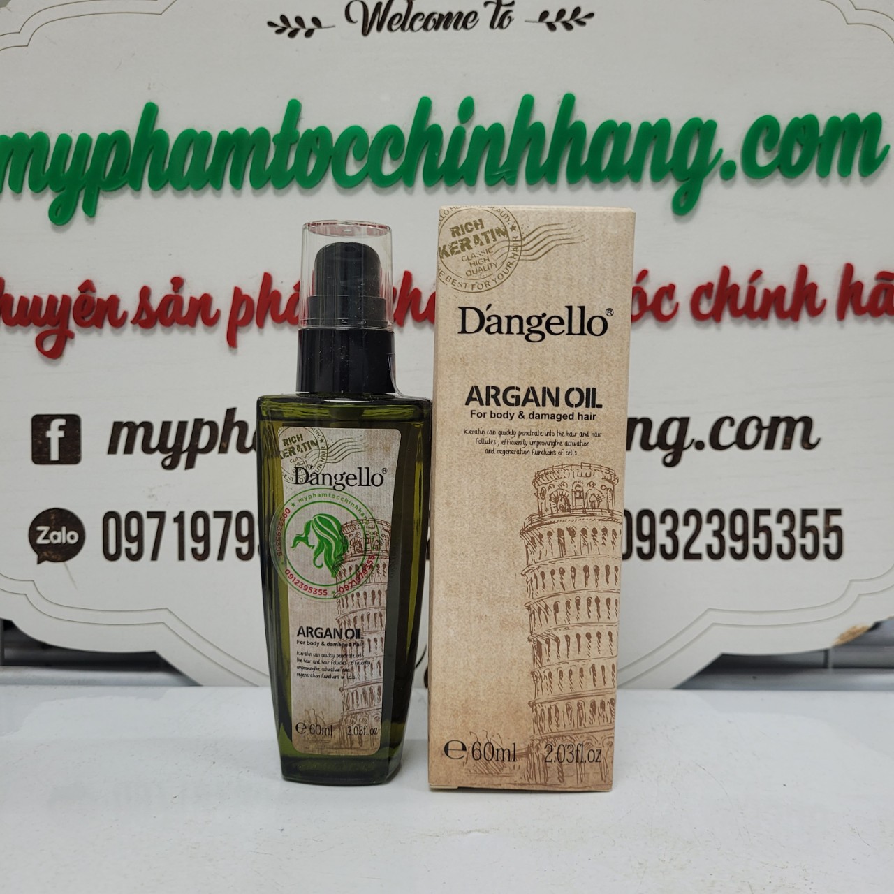 TINH DẦU DƯỠNG TÓC D'ANGELLO KERATIN 60ML