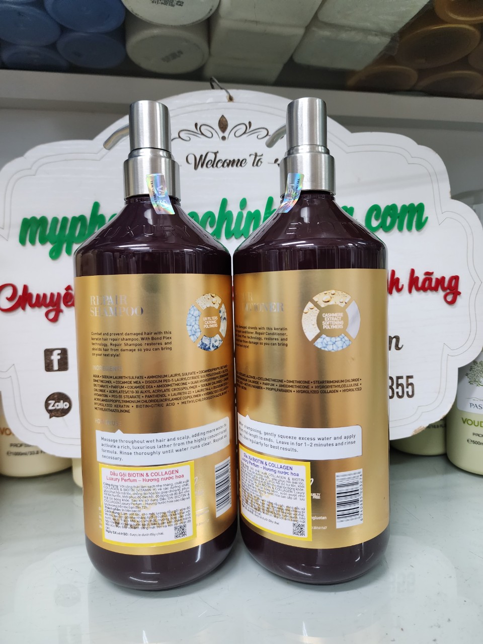 Dầu Gội Xả Biotin Collagen Luxury Gold - Ruby 500ml - 1000ml