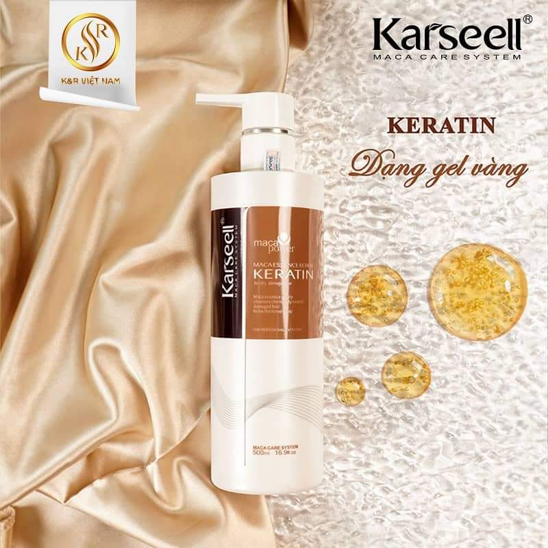 Kem hoặc gel Phục hồi Keratin tóc nát – Karseell Maca 500ml