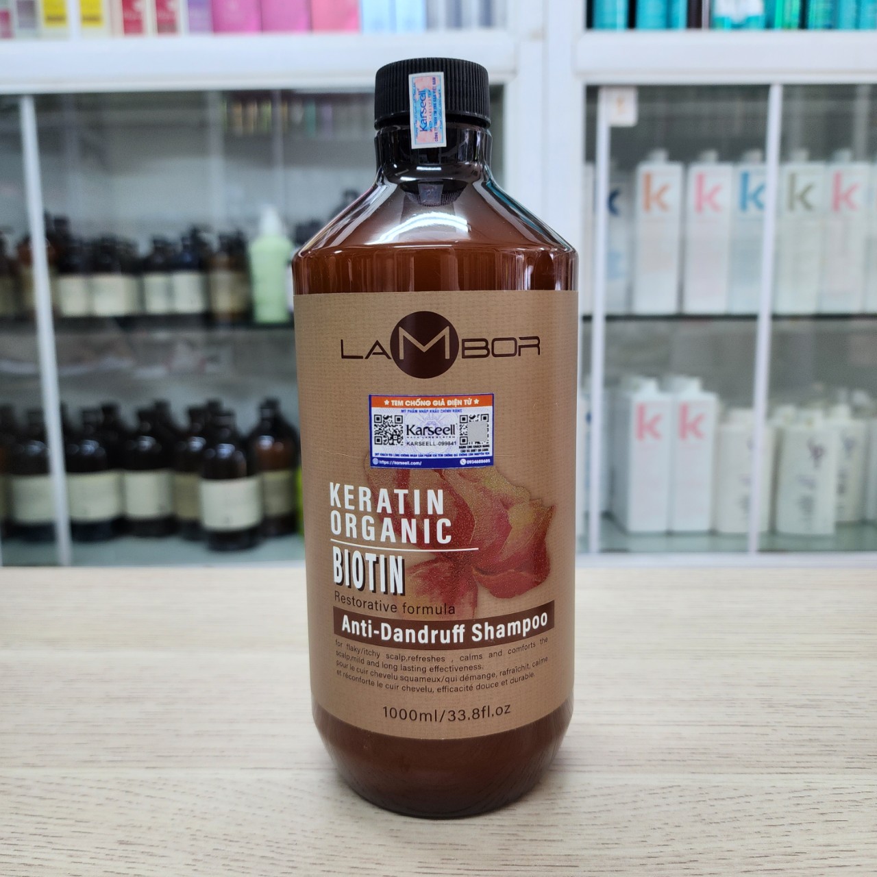 Dầu gội xả Lambor keratin organic biotin 1000ml