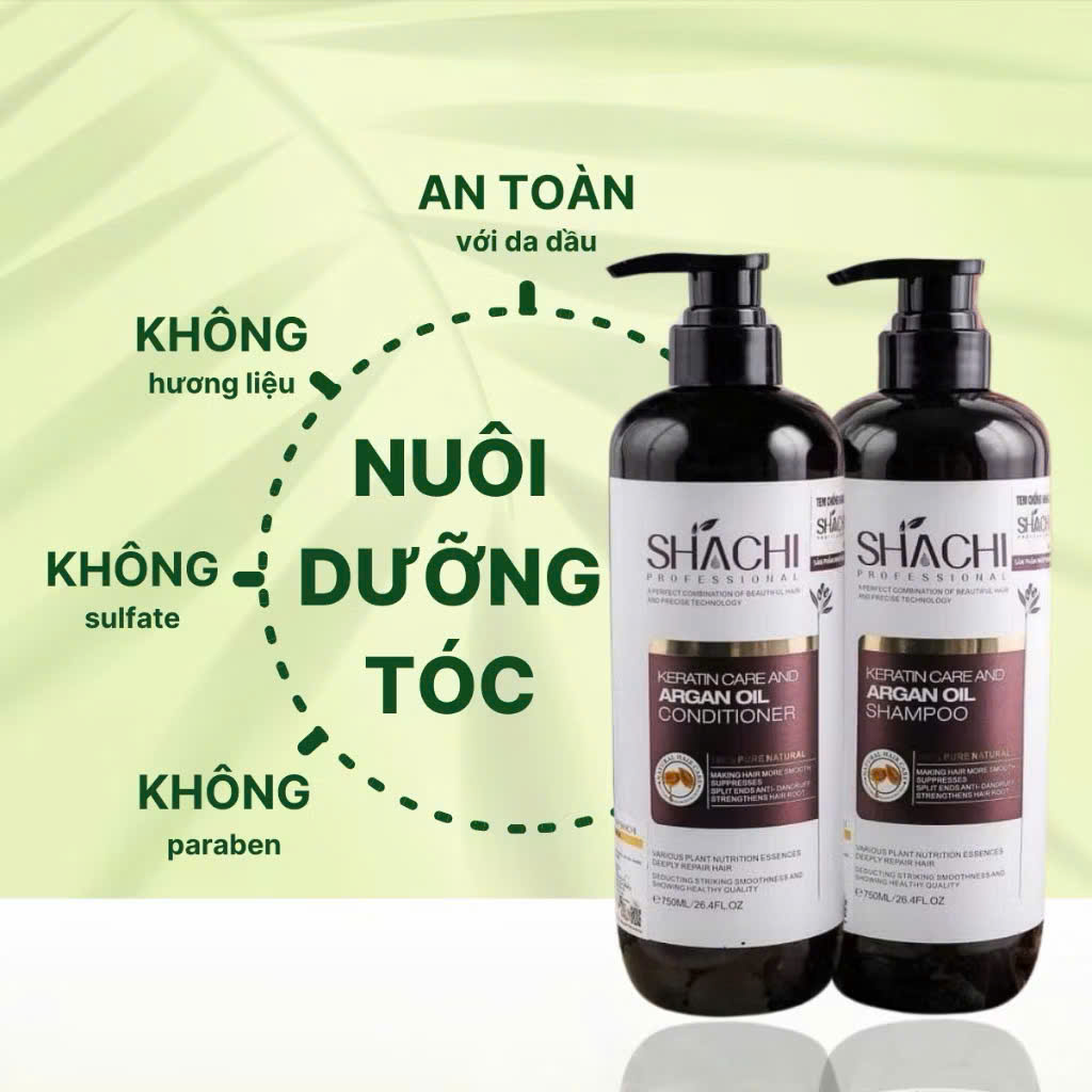 Dầu gội xả Shachi dưỡng sinh phục hồi tóc (Shachi Keratin & Argan Oil Hair Repair Shampoo & Conditioner) 800ml