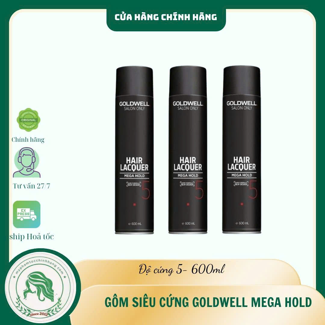 Gôm xịt siêu cứng Goldwell Super Firm Mega Hold 5 600ml