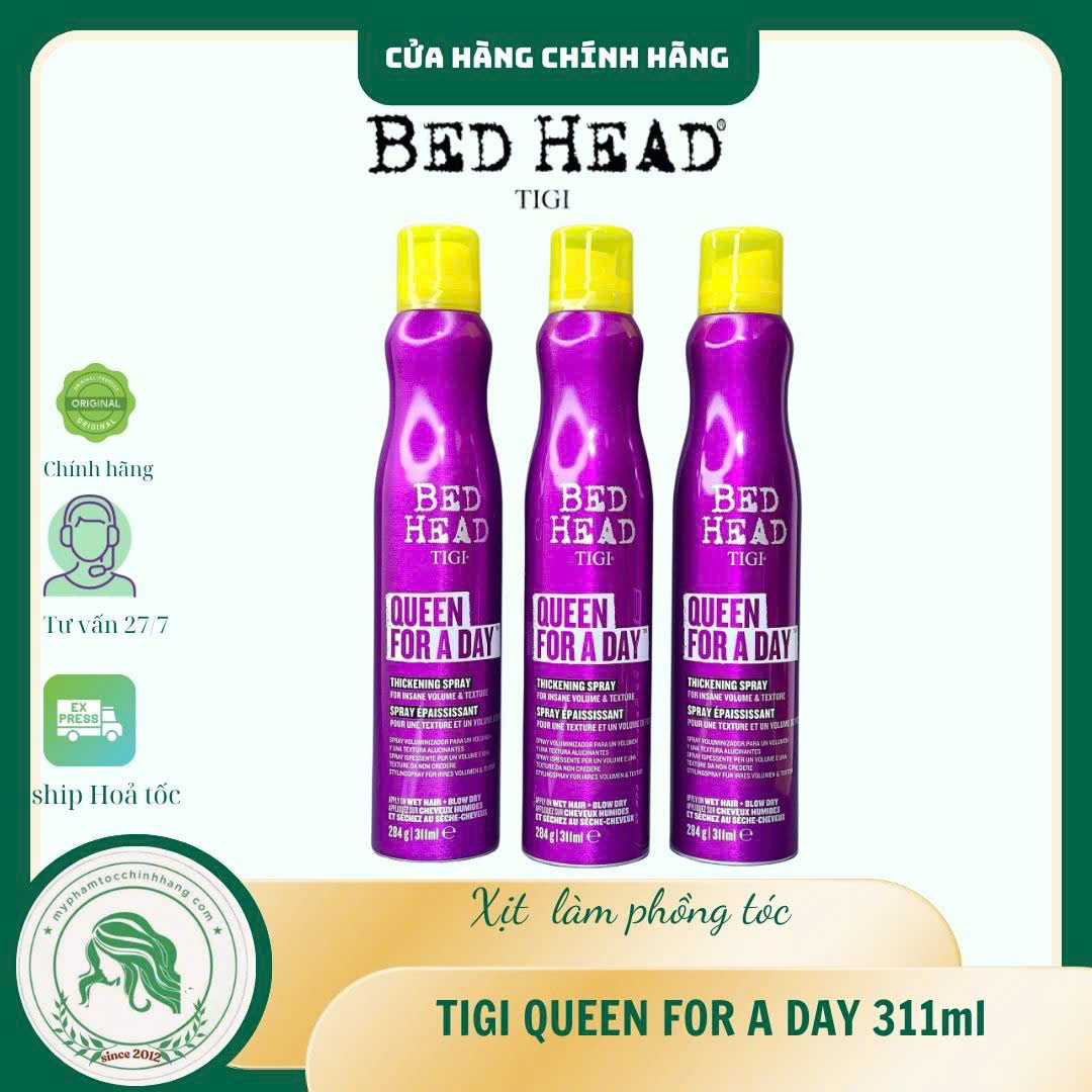 Xịt tạo phồng TIGI Bed Head Superstar Queen For A Day Thickening Spray 311ml