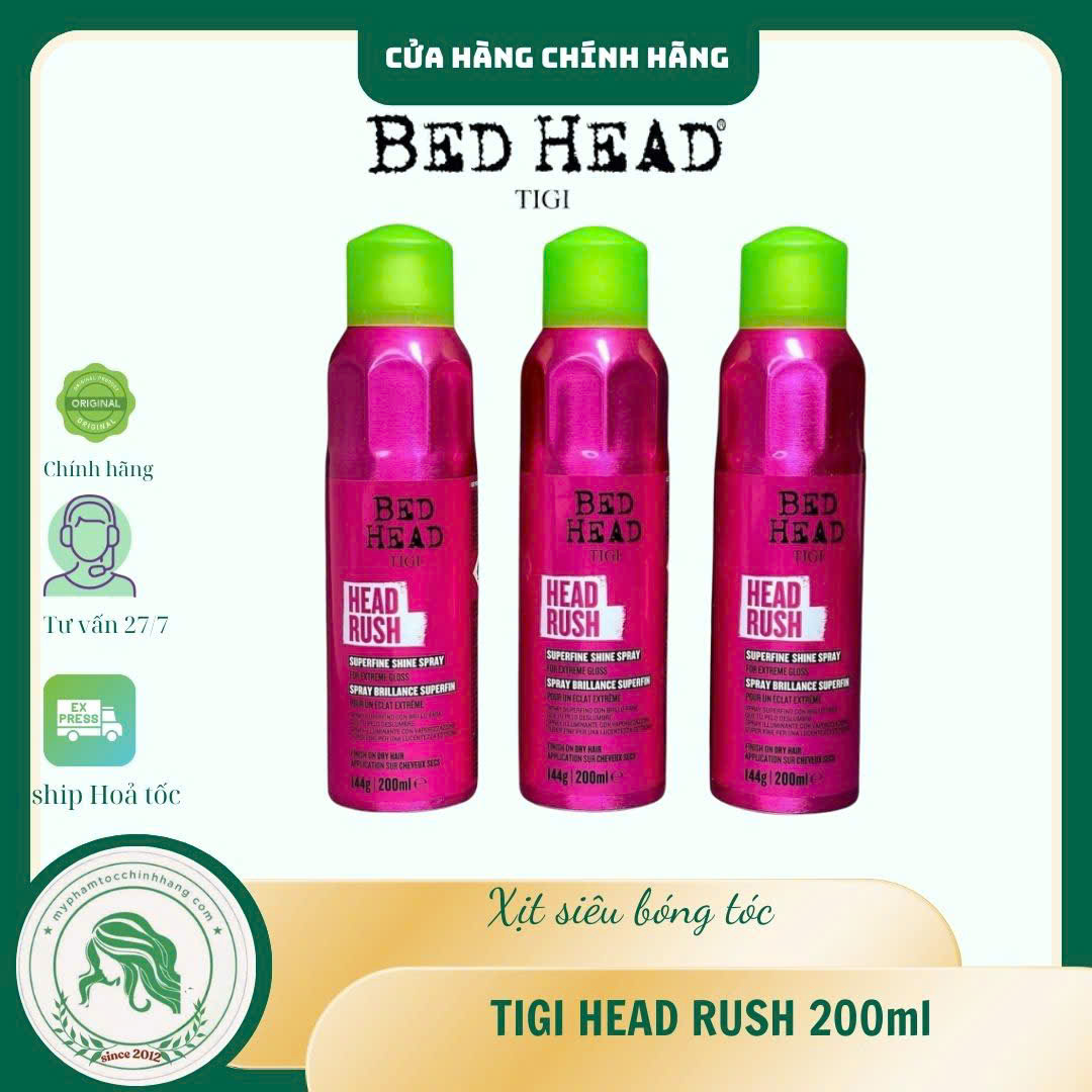 Xịt siêu bóng TIGI Bed Head Headrush Shine Spray 200ml