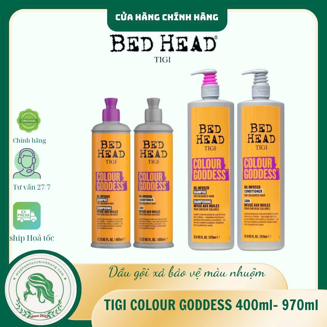 Dầu gội và xả dưỡng màu TIGI Bed Head Colour Goddess Shampoo & Conditioner 400ml 970ml