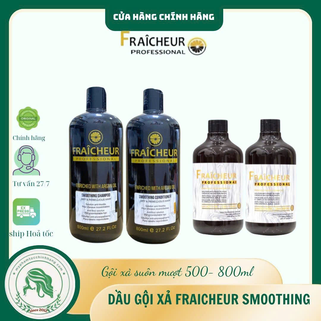 Bộ Dầu Gội Xả Siêu Mượt Fraicheur Smoothing Shampoo & Conditioner 500ml - 800ml