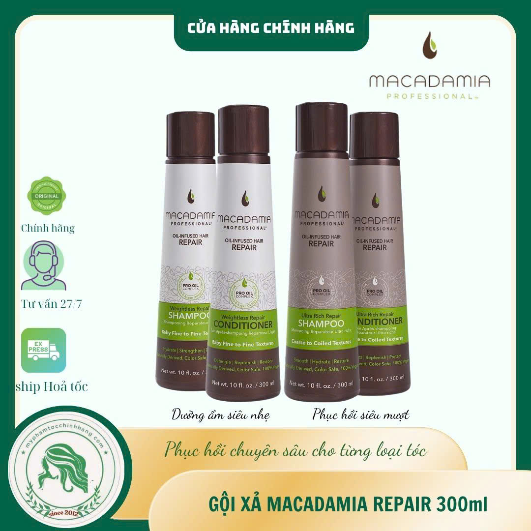 Dầu gội xả siêu mượt Macadamia Ultra Rich Moisture