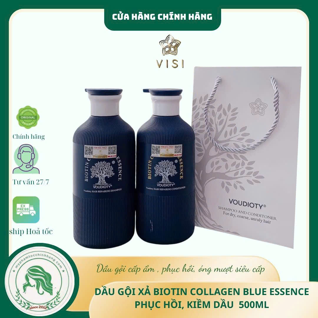 DẦU GỘI XẢ BIOTIN COLLAGEN BLUE XANH HƯƠNG NƯỚC HOA 500ML