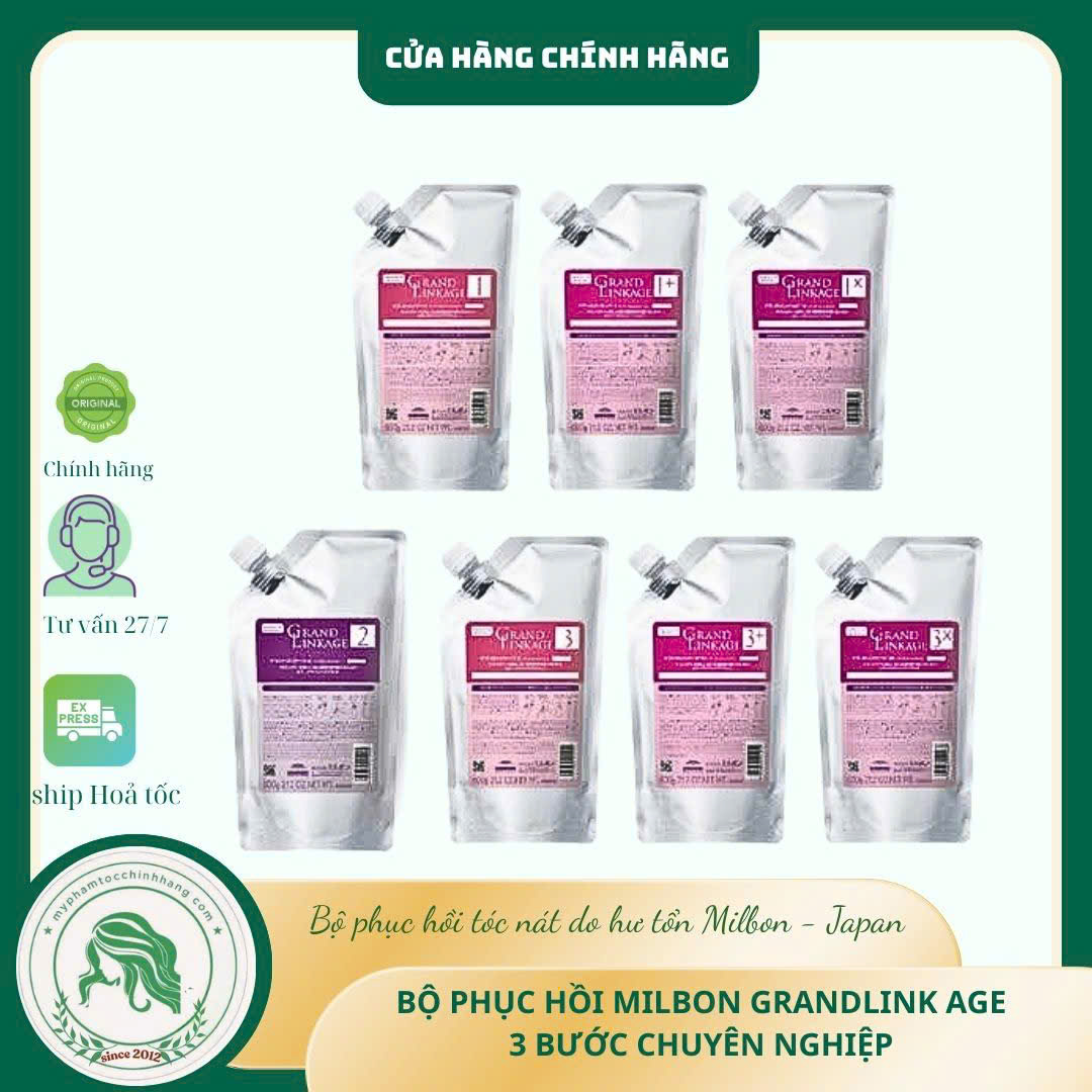 Bộ hấp phục hồi tóc hư tổn 3 bước Milbon Deesse’s Hair Treatment 3 Steps