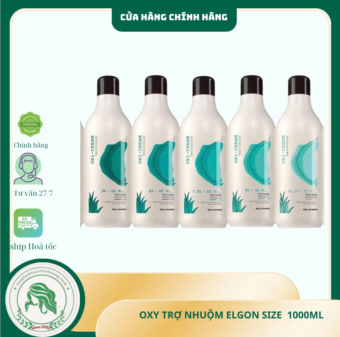 Kem trợ nhuộm Elgon Oxi-Cream Developer 1000ml (sản phẩm chuyên dụng trong quy trình nhuộm tóc chuyên nghiệp)