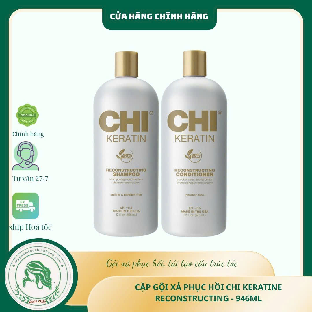 Dầu gội xả phục hồi CHI Keratin (CHI Keratin Reconstructing Shampoo & Conditioner) 355ml 946ml
