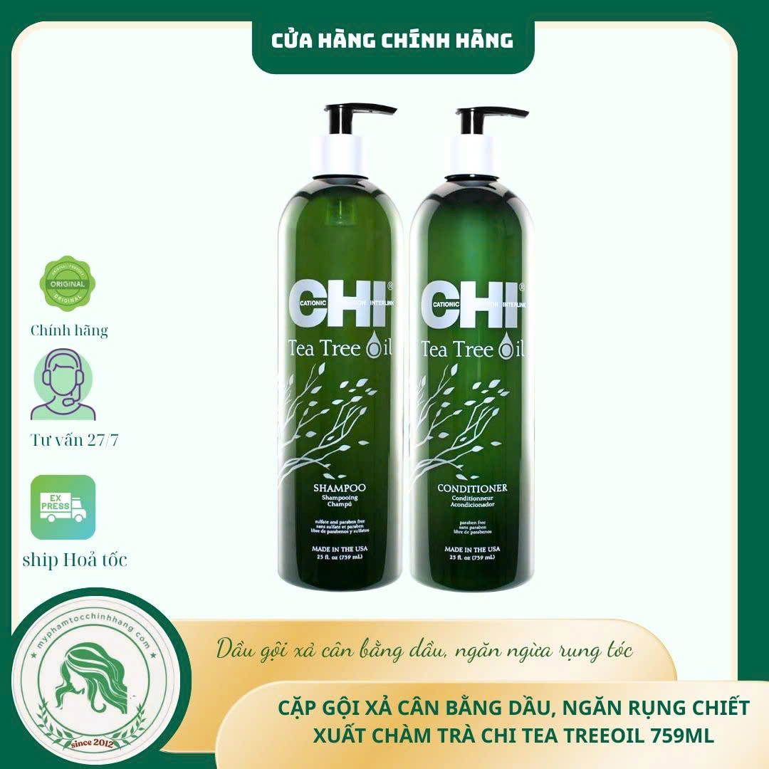 Dầu gội xả CHI tinh dầu tràm trà (CHI Tea Tree Oil Shampoo & Conditioner) 340ml - 739ml