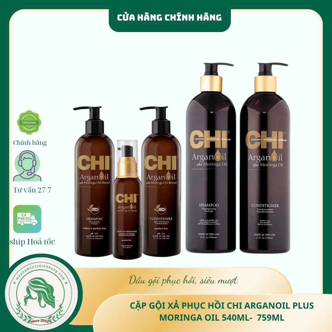 Dầu gội xả CHI Argan Oil Plus Moringa Oil 340ml - 7390ml