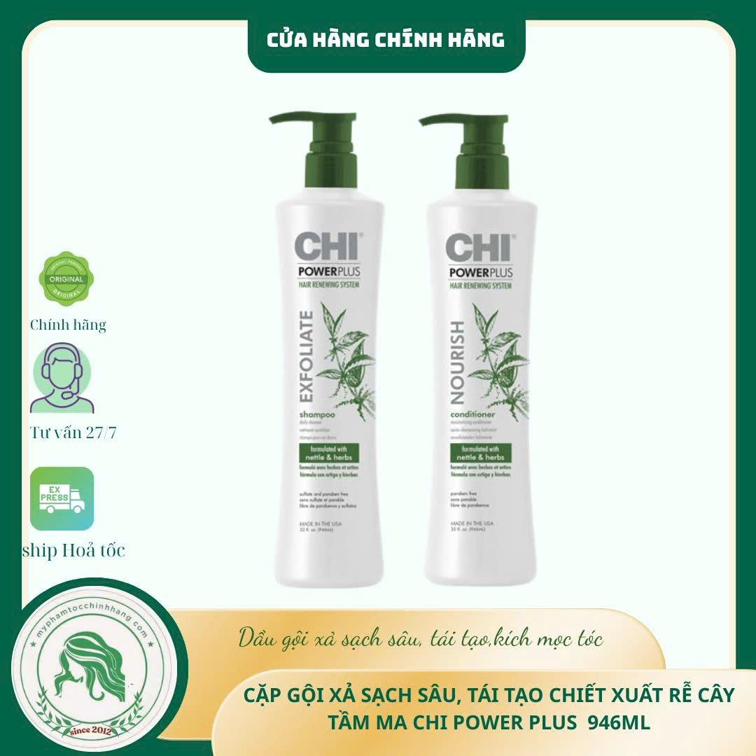 Bộ dầu gội xả CHI Power Plus – Ngăn rụng & Kích thích mọc tóc (CHI Power Plus Hair Renewing)