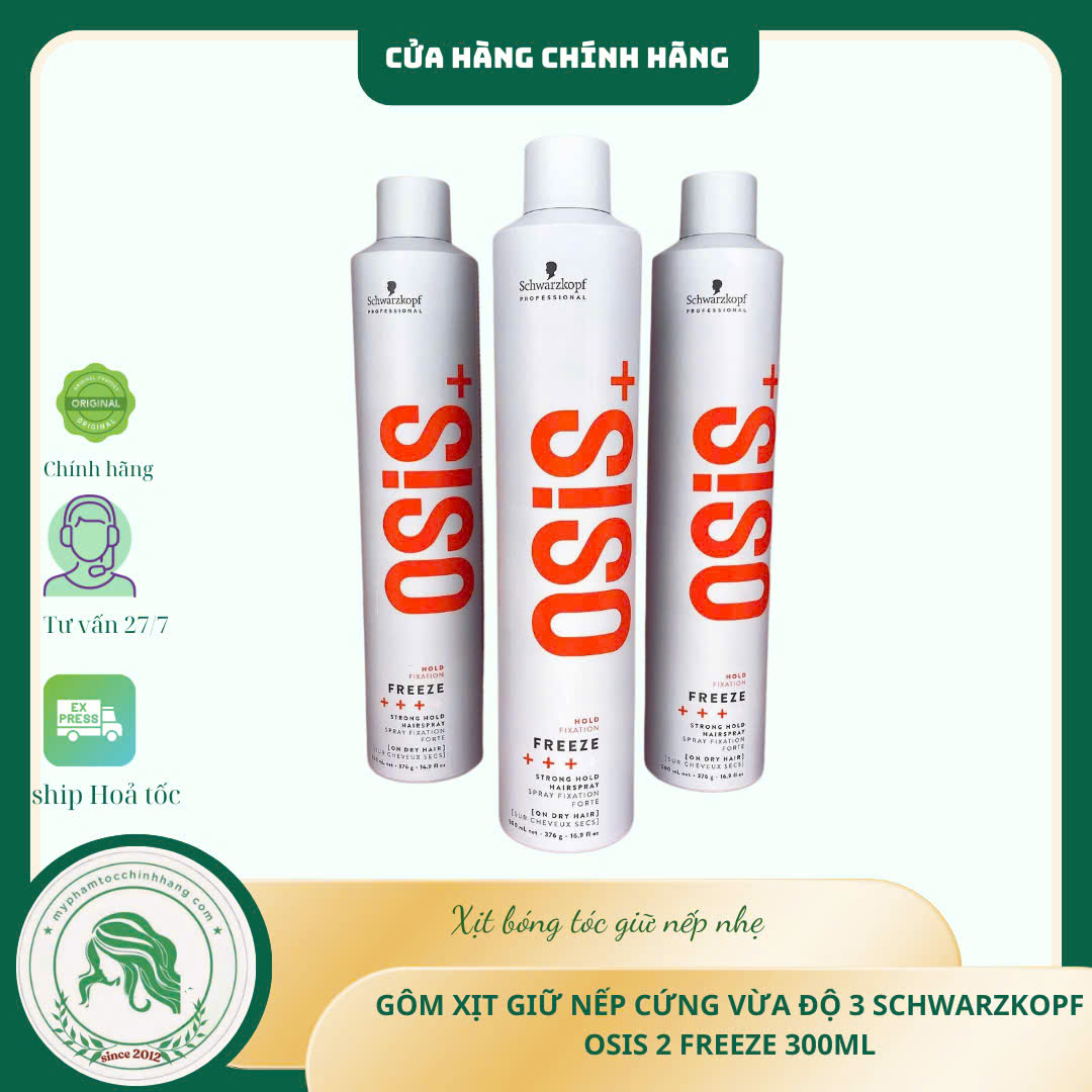UPDATE MẪU MỚI 2024 GÔM XỊT GIỮ KIỂU TÓC CỨNG OSIS+ 2 FREEZE 300ML