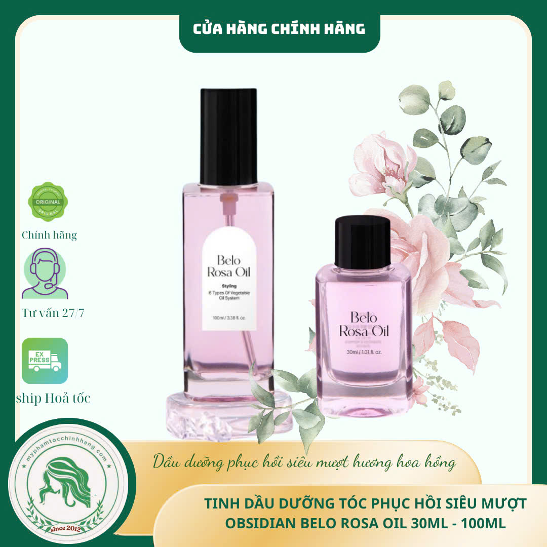 Tinh Dầu Dưỡng Tóc Hoa Hồng Bella Belo Rosa Oil Obsidian 30ml 100ml