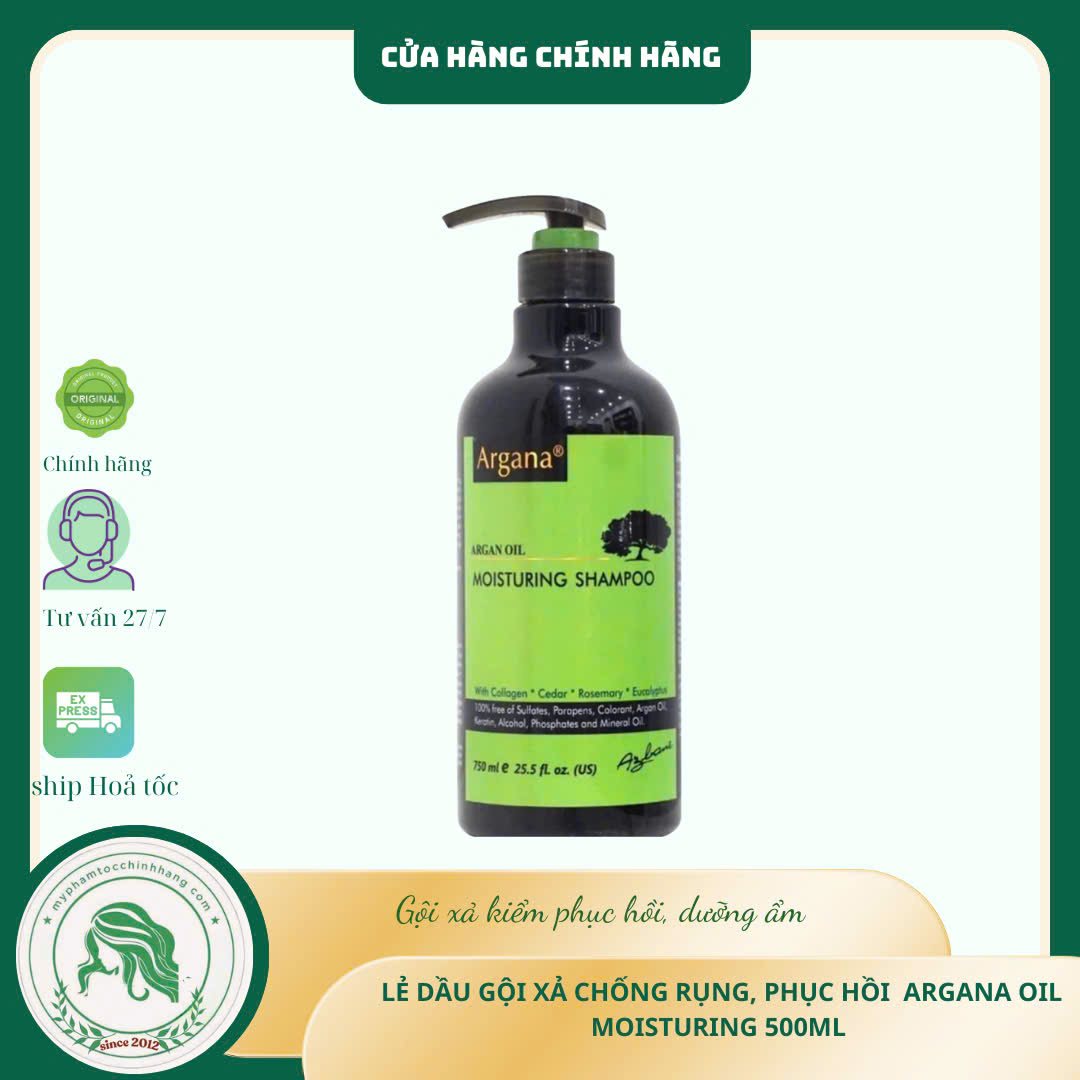 Dầu gội xả ARGANA dưỡng ẩm phục hồi tóc khô xơ Moisturizing Shampoo & Conditioner