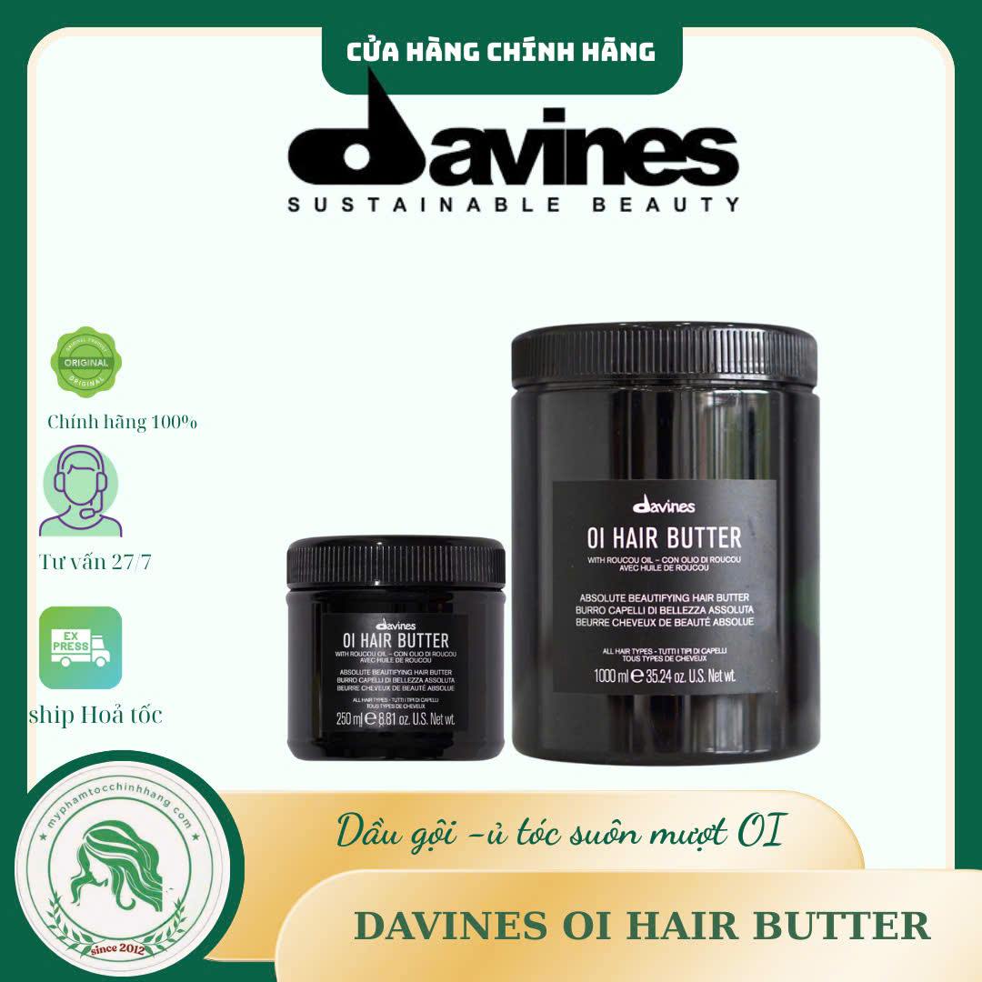 MẶT NẠ DAVINES OI HAIR BUTTER TRỊ LIỆU NUÔI DƯỠNG MỌI LOẠI TÓC 250ML 1000ml