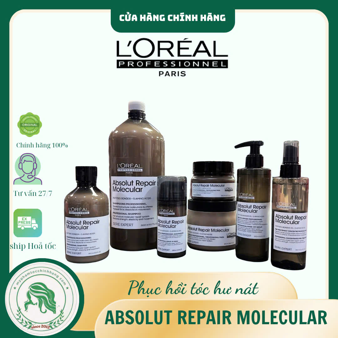 Bộ sản phẩm phục hồi chuyên sâu L'Oréal Professionnel Absolut Repair Molecular