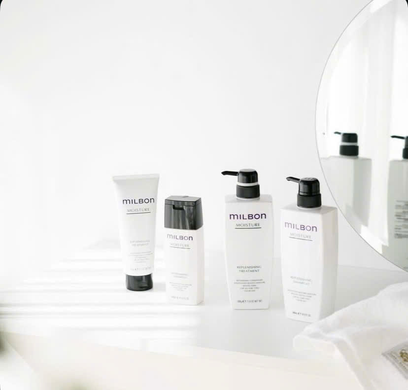Gội xả Milbon Replenishing Moisture dưỡng ẩm, phục hồi tóc khô uốn duỗi 200ml- 500ml